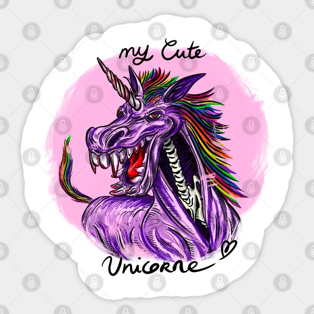 Zombie Unicorn Halloween 2020 gift Sticker by Yety